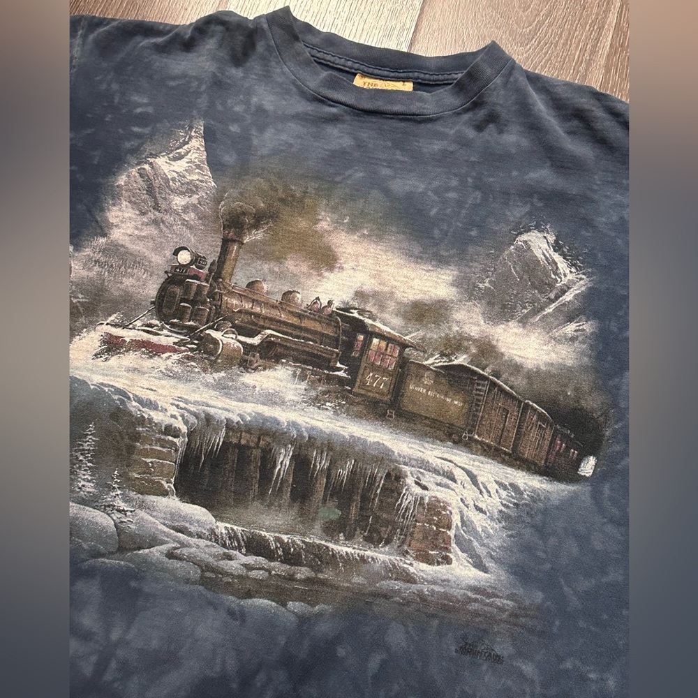 Vintage 90s The Mountain Tye Dye Train Tee - Picture 3 of 5